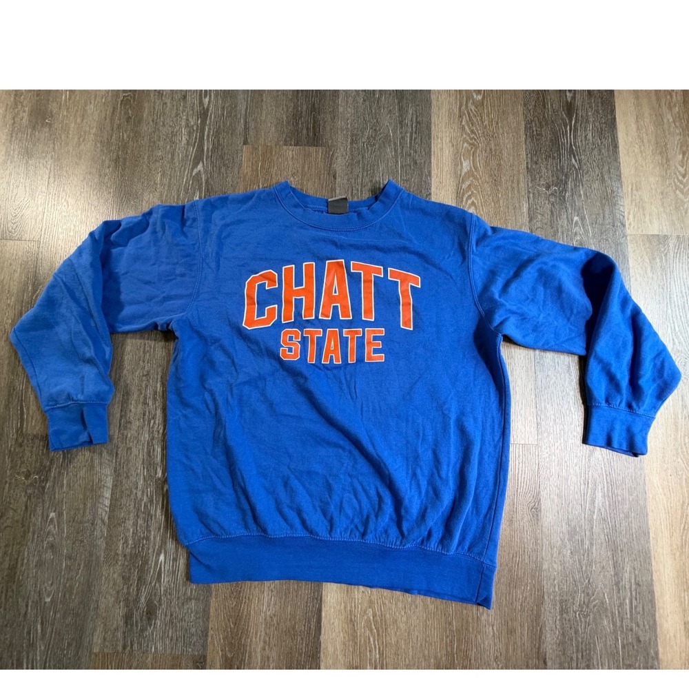 MV Sport Chatt State Sweatshirt Mens L Blue Chattanooga State Pullover Crewneck